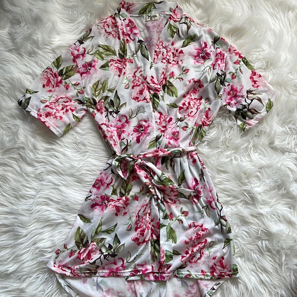 Show Me Your MuMu “Brie Robe” Floral Print Size O/S - Picture 6 of 9